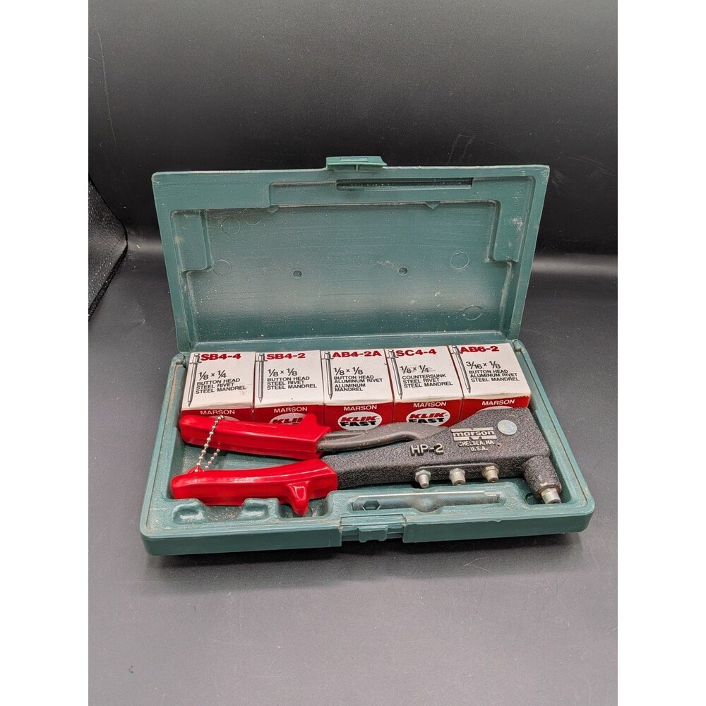 Marson 39001 Marson HP2 Riveter Rivet Gun Kit In Case with Klik Fast Rivets - Picture 2 of 13